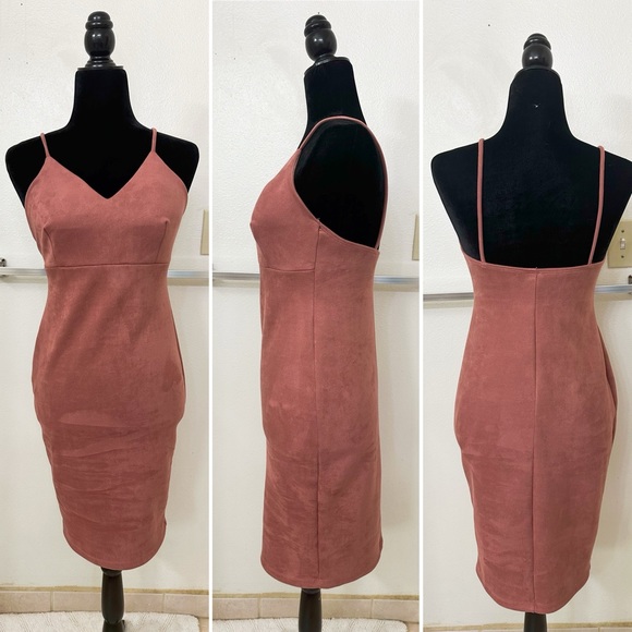 Dusty Rose or Mauve color cocktail dress! Soft like suede,but not suede! 💗 - Picture 1 of 5